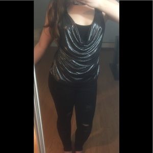 Rock & Republic Metallic Tank Top